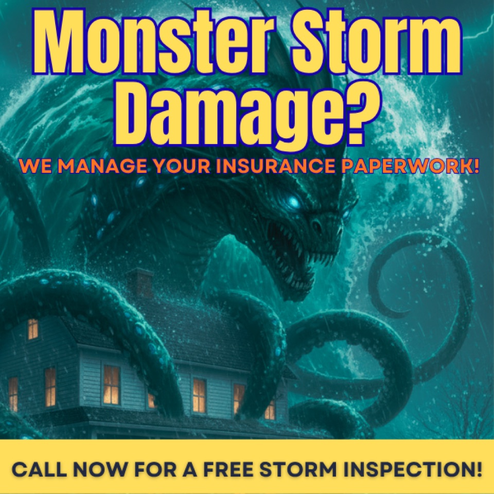 Roofing ad — “Monster Storm Damage?”